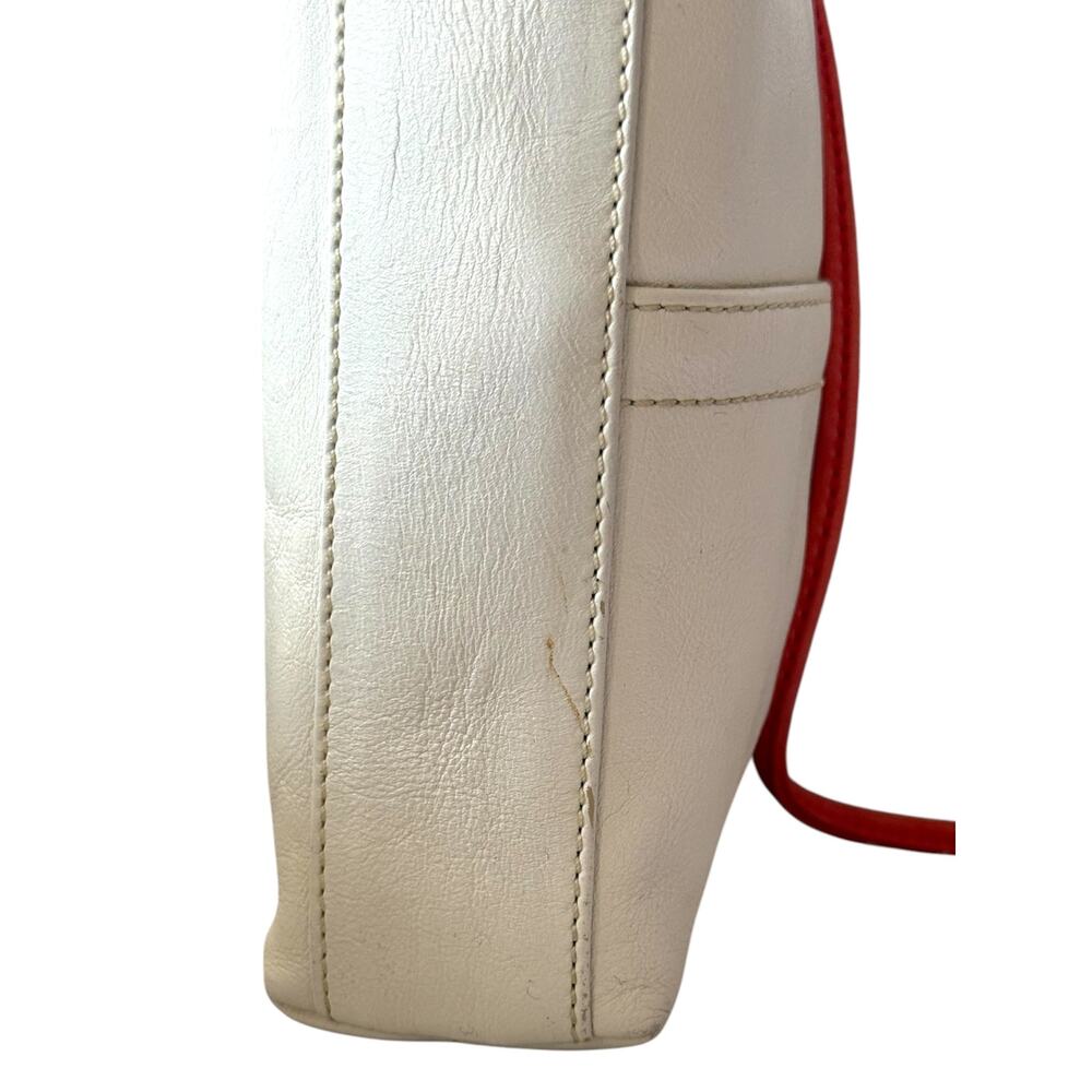 COACH 42638 Cricket Chalk White Coral Leather Turnlock Gold Tone Wristlet - Picture 9 of 12